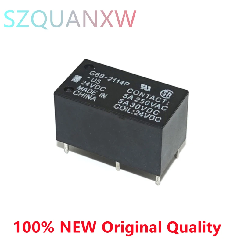 100%Original New G6B-2114P G6B-2114P-US-5VDC  G6B-2114P-US-12VDC G6B-2114P-US-24VDC 6PINS 5A 5VDC 12VDC 24VDC Power Relay