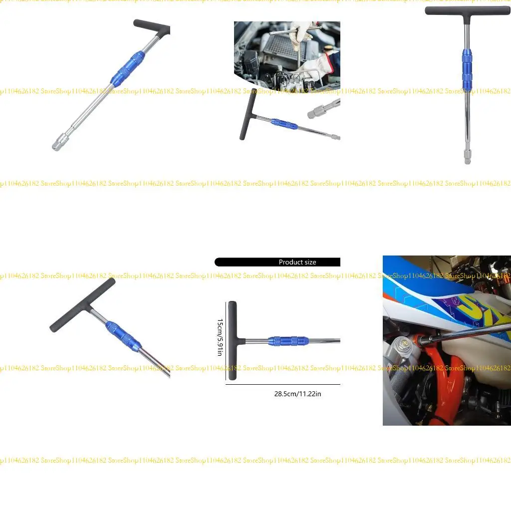 

Q2Q4 T Handle Wrench Set with 1/4 to 3/8Inch Adapter Hexagonal Screwdriver Wrench for Vehicle Car Motorcycle Repairs Tool