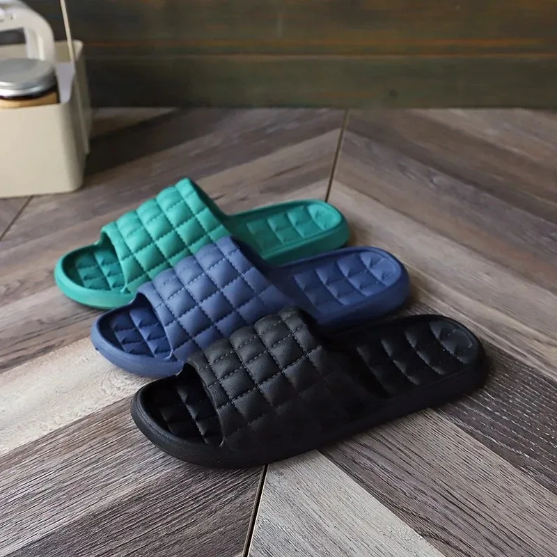 Summer EVA Grid Slippers Women Men Soft Sole Non Slip Indoor Outdoor Bathroom Shower House Casual outdoor beach Cloud Slippers