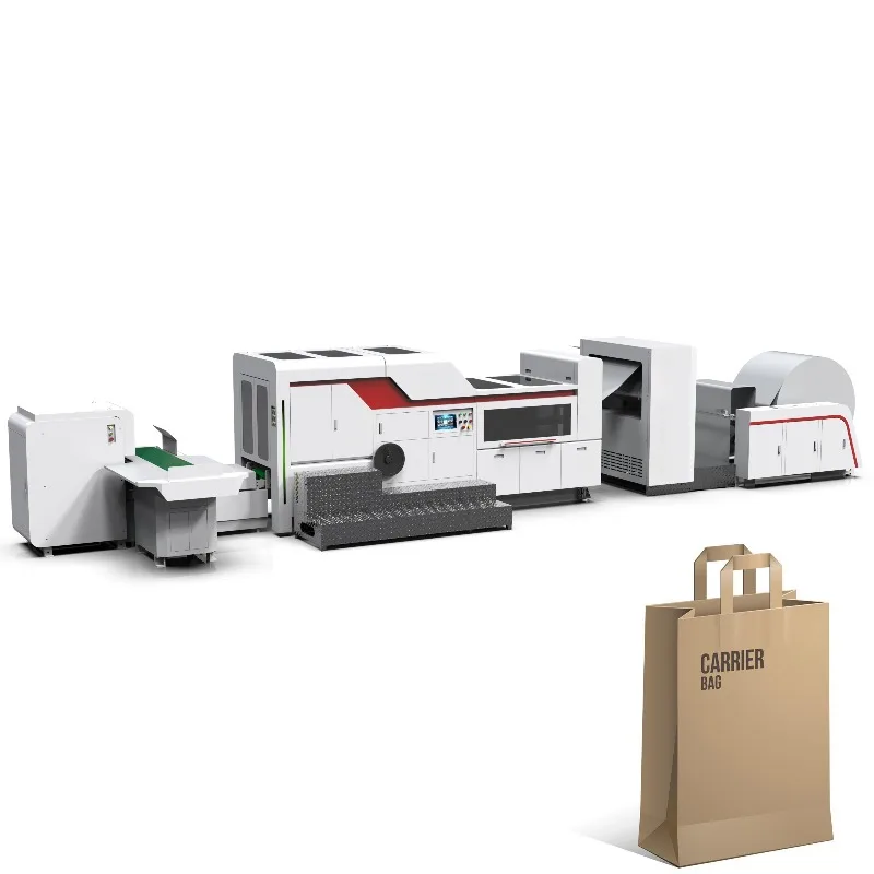 High Speed Automatic Machine Sheet Fed Square Bottom Paper Bag Making Machine for Clothing, Footwear and Sports Brands