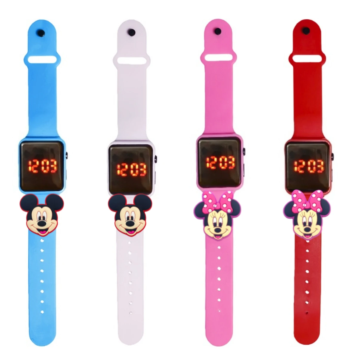 Детские часы с Микки Маусом, модные часы с героями мультфильмов, электронные часы со светодиодным дисплеем, водонепроницаемые, праздничный подарок, детские часы