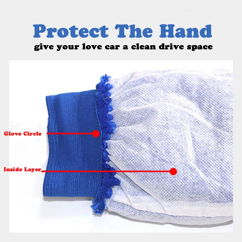 Car Wash Cleaning Double-sided Gloves Washable Towel Chenille 2 in 1 Cleaning Cloth Auto Detail Care Absorbent Brush Gloves