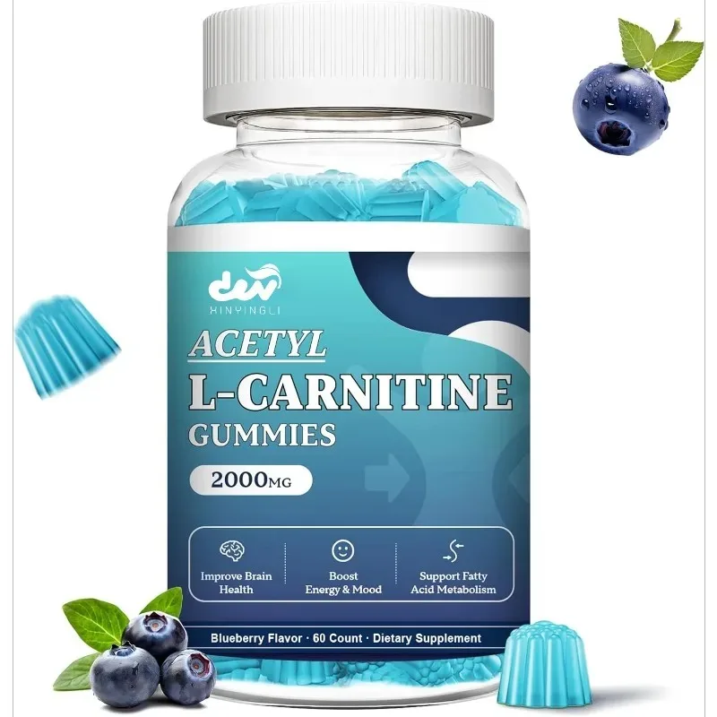 Acetyl-L-carnitine gummies, L-carnitine supplements contain vitamins to provide energy, brain support, and fatty acid metabolism