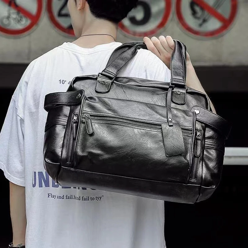 Leather Men's Handbag Casual Crossbody Travel Busin Bag Large Capaci oulder Bag Diagonal Sports Bag for Young Men