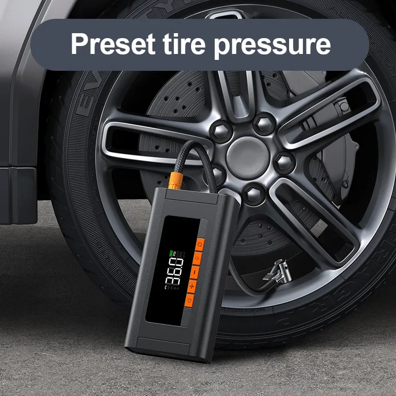 8000mAh 12V Car Jump Starter Portable Battery Booster with Air Pump Compressor LED Light Power Bank for Vehicle Emergency Start