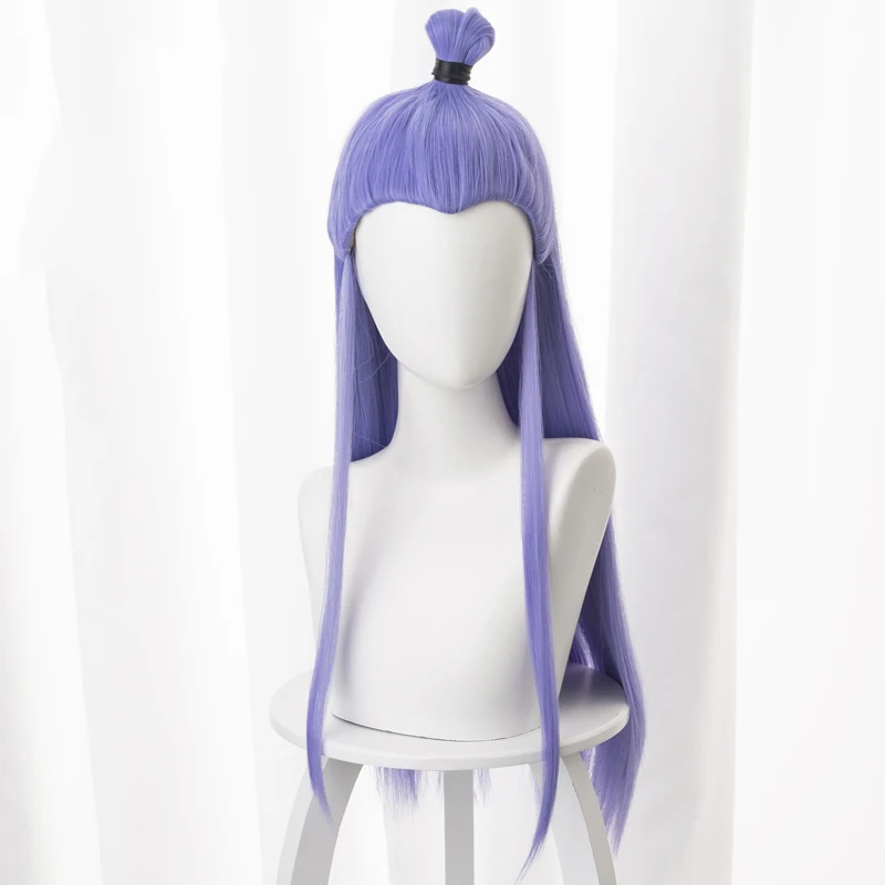 อะนิเมะภาพยนตร์ Nezha Aobing คอสเพลย์วิกผมผมยาวสีม่วง Headwear สติกเกอร์ Ao Bing Props Ne Zha 2 ปาร์ตี้ฮาโลวีนผู้หญิงผู้ชายของขวัญ
