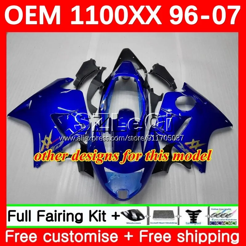 OEM Blackbird For HONDA CBR 1100 XX 58No.19 CBR1100XX 1996 1997 1998 1999 2000 2001 1100XX 02 03 04 05 06 07 Black west Fairing