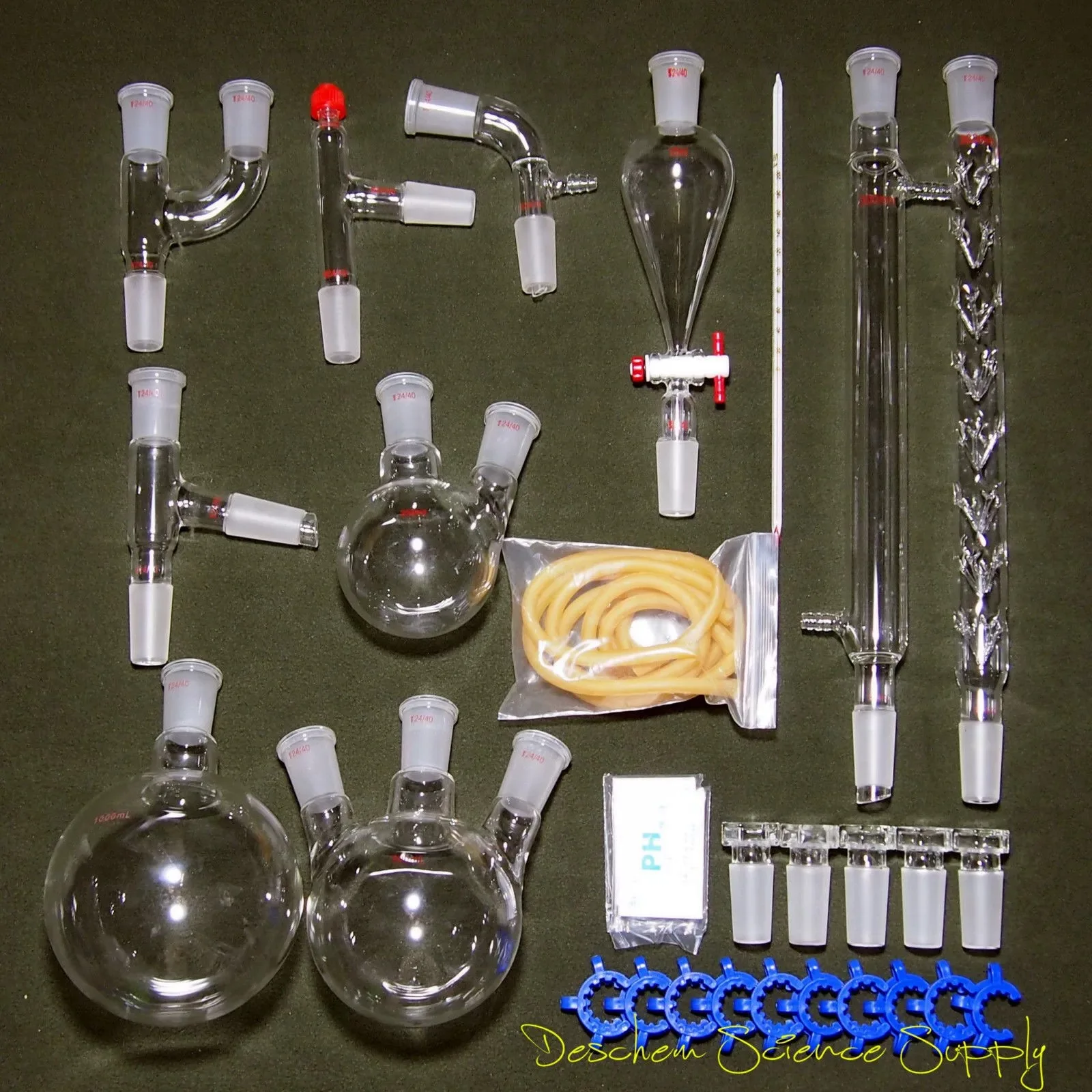 【29 Piece Set】 New advanced Chemistry Lab Glassware Kit With 24/40 Glass Ground Joint