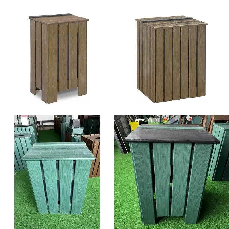 Wooden Effect Plastic Turf Mixing Box Portable Slatted Sand Seed Storage Container with Inner Bucket