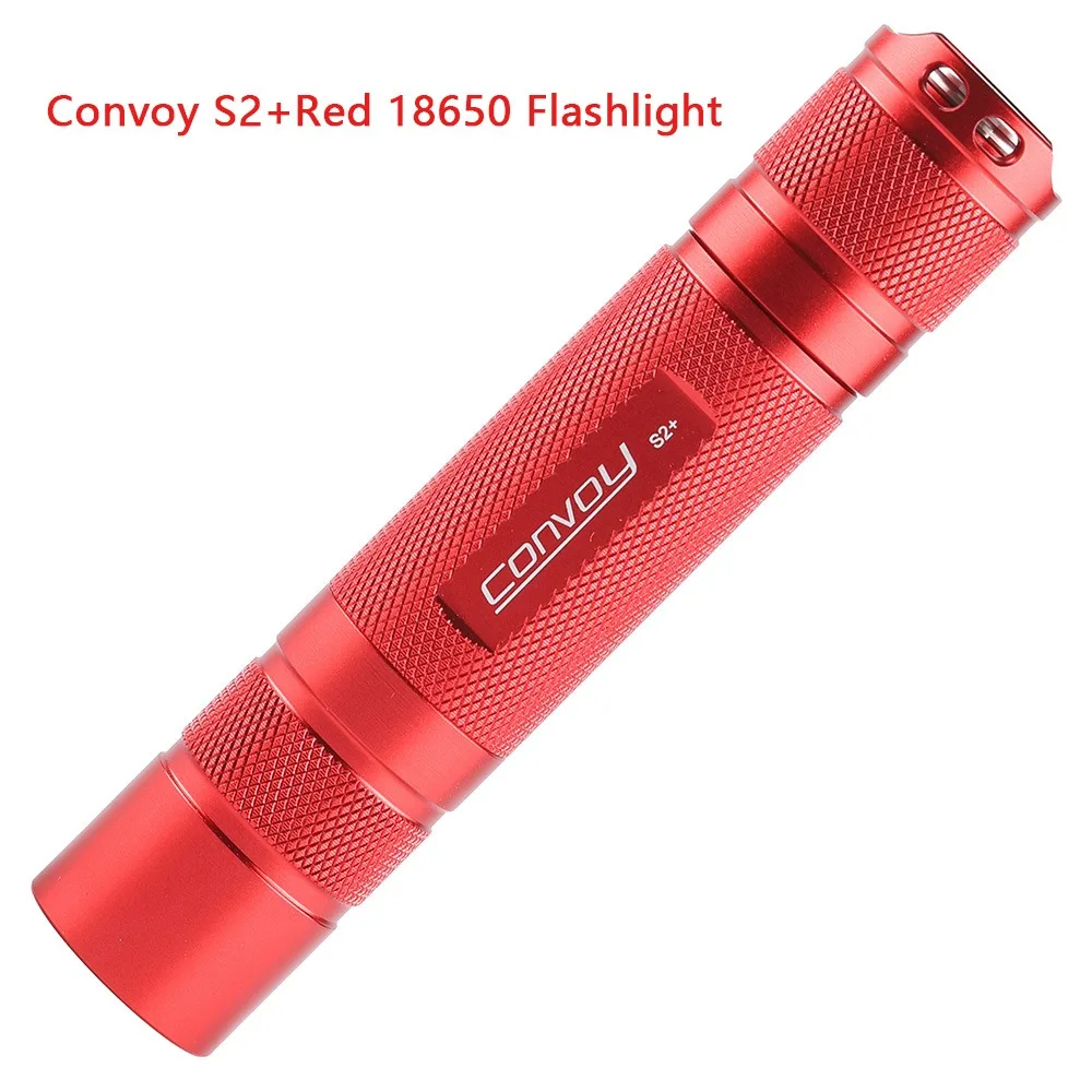 

Waterproof Convoy S2+ Red 18650 Flashlight Bright Handheld EDC Torch For Outdoor Hiking Camping