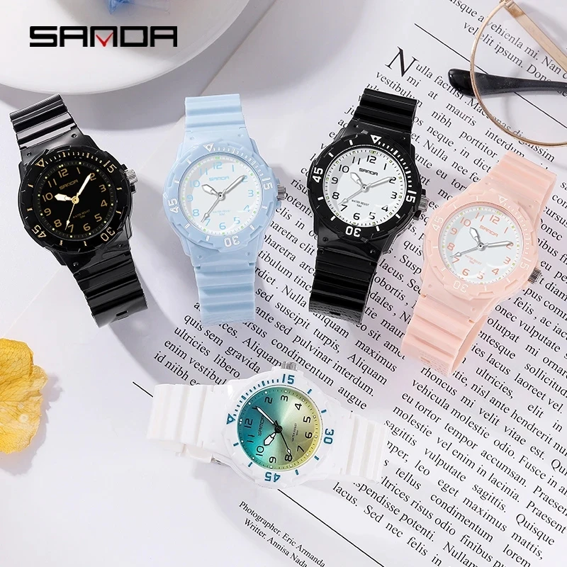 SANDA 6011 Fashion Trend Ladies Watch 2023 New Casual Womens Clock Luminous Hands 50M Waterproof Wristwatches Quartz Reloj Mujer