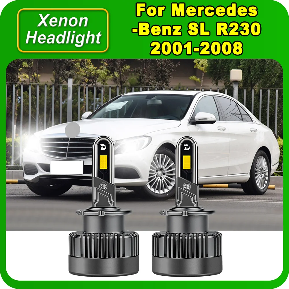 

2PCS D2S Turbo LED Xenon Headlight 1:1 Design 6000K Super Bright For Mercedes-Benz SL R230 2001-2008 HID Xenon Light With Fan
