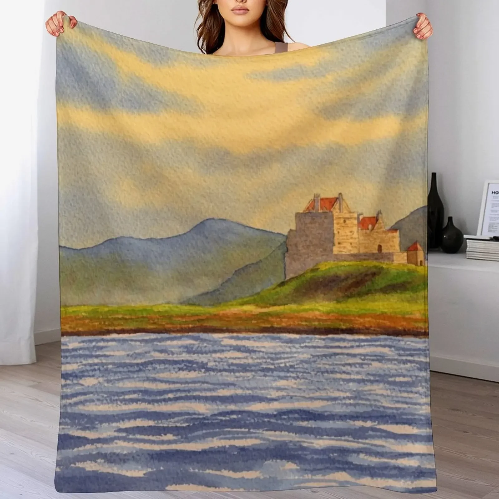 

Duart Castle Isle Of Mull Scotland Throw Blanket Single Thermals For Travel Blankets For Bed Blankets