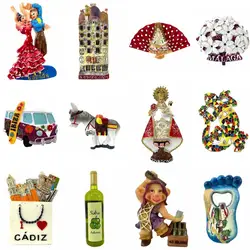 All Over Spain Fridge Magnets Ibiza Covadonga Flamenco Dance Andalusia Travel 3D Memorial Magnetic Refrigerator Stickers Gift