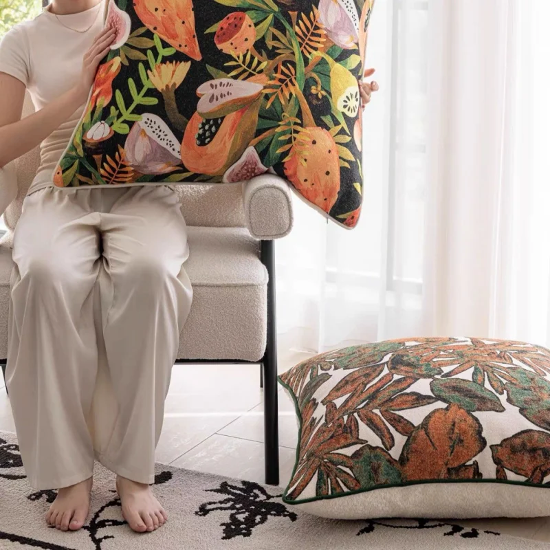 Rain Forest Pillows Brown Leaf Cushion Case Modern 70x70 Decorative Pillow Cover For Sofa Chair Home Decorations