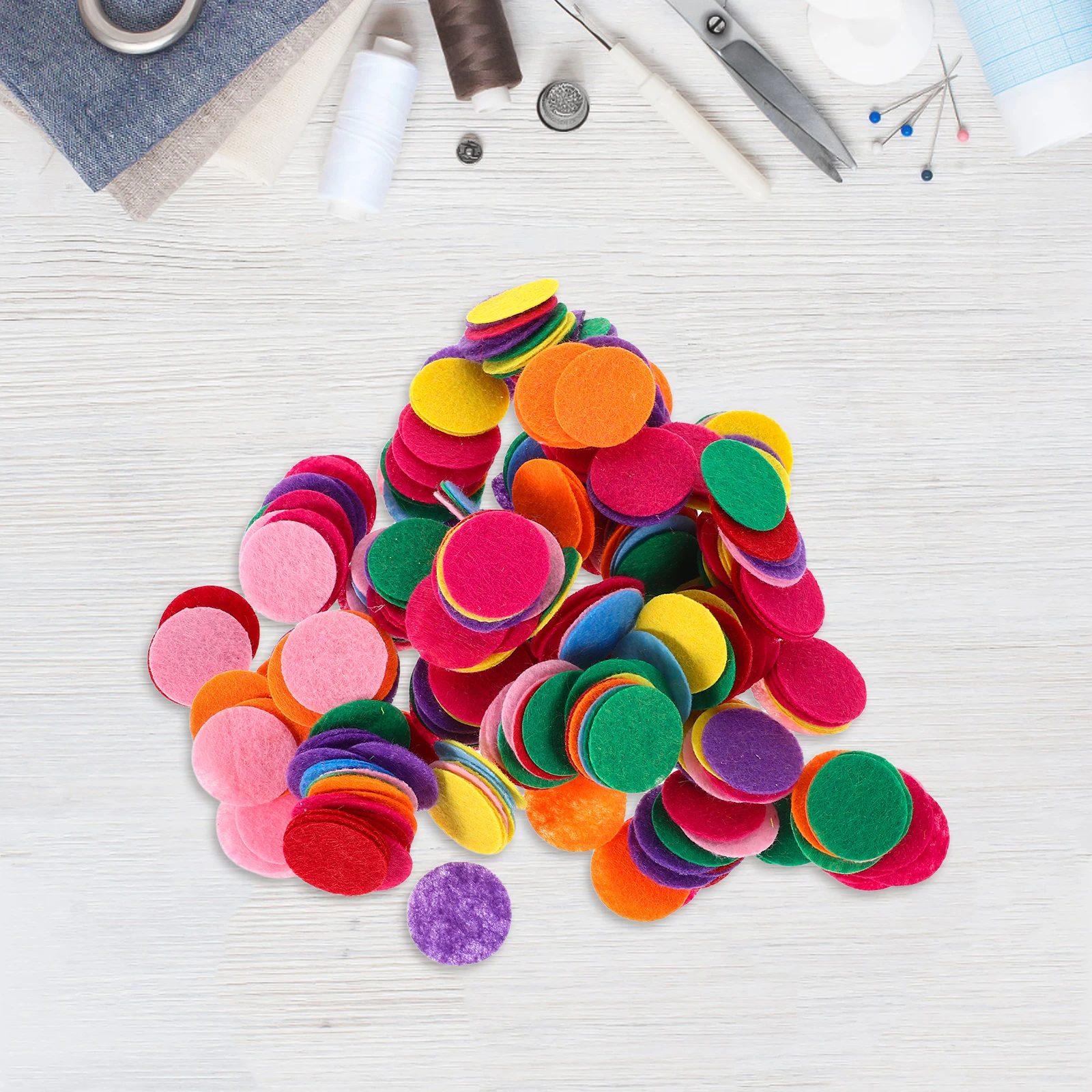 

1000 Pcs Early Education Felt Patch Colored Circles Decorate Pads Diy Discs Fabric for Sewing Patches Child
