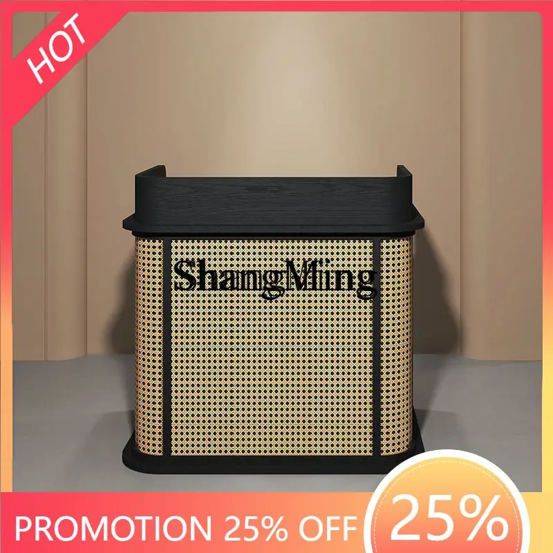 SM home store small rattan small bar counter catering shop entrance information desk reception welcome desk