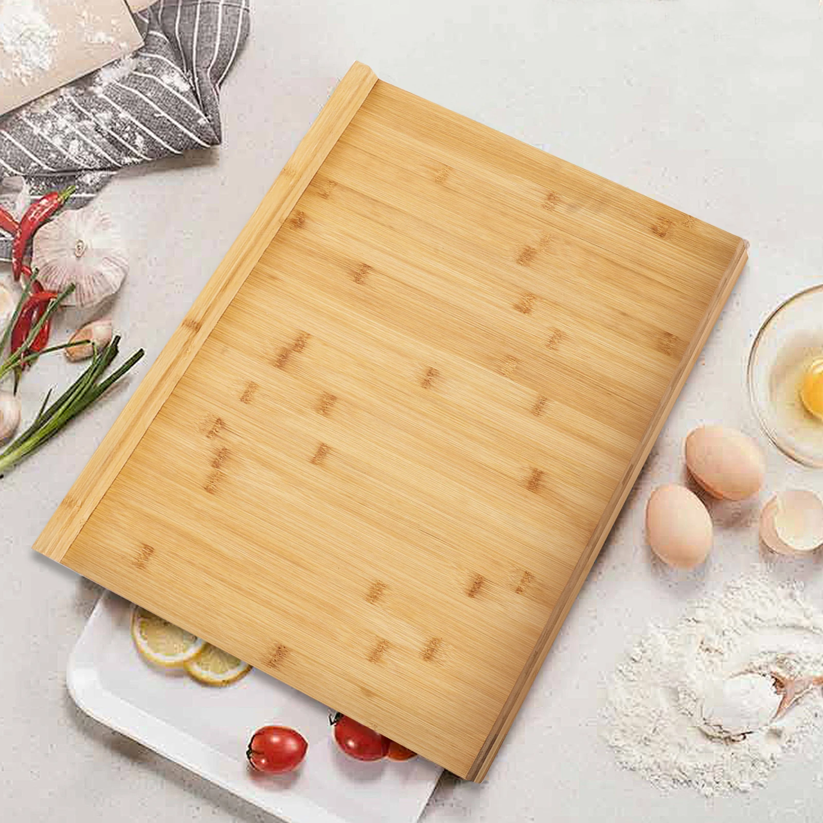 

Pastry Cutting Board Multi-Function Kitchen Chopping Board with Reverse Groove Chopping Block 21.65x15.75 in for Home Kitchen