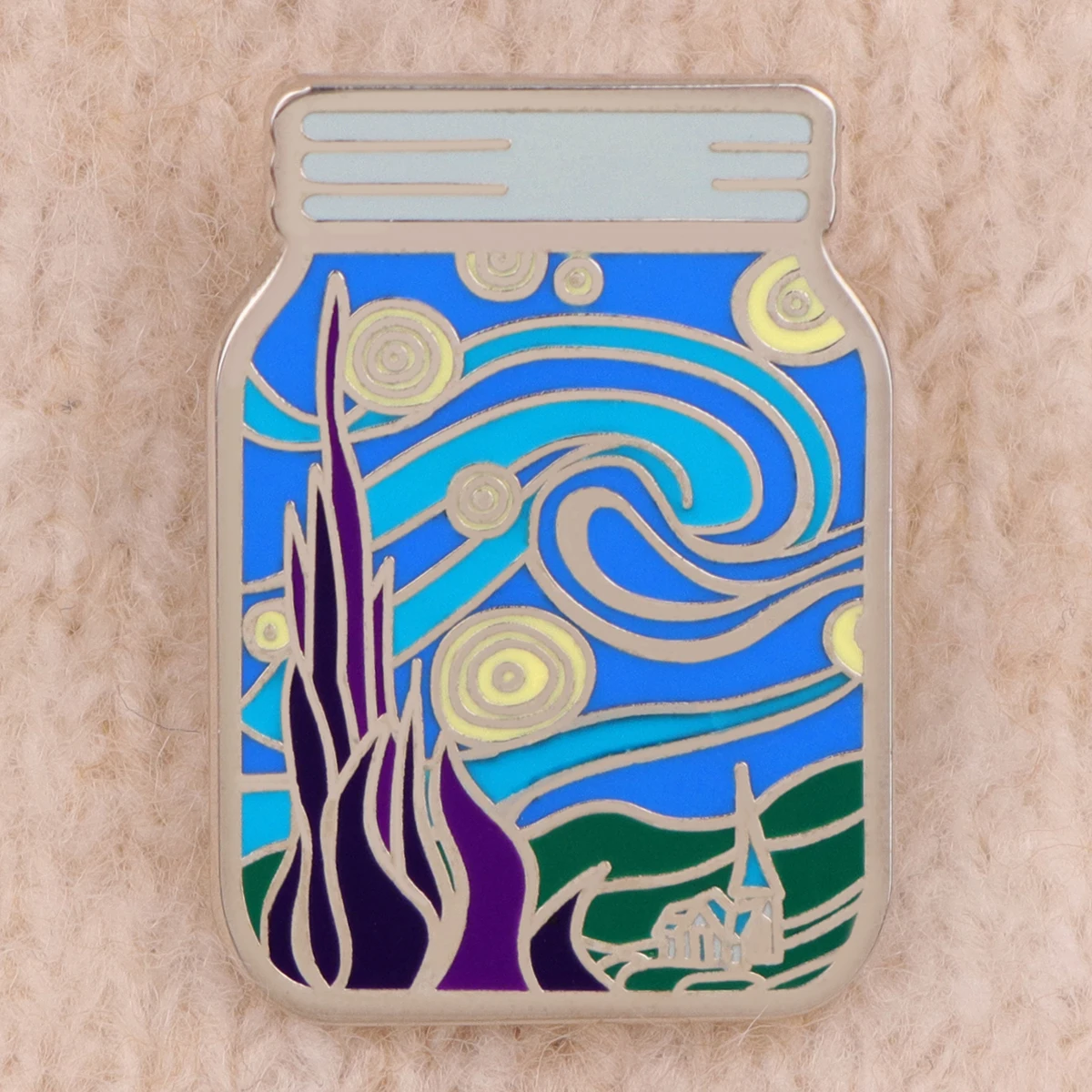 

Starry Sky Enamel Pin Art Paintings Badge On Backpack Lapel Pins Fashion Brooches for Jackets Cosplay Accessories Gift Toys