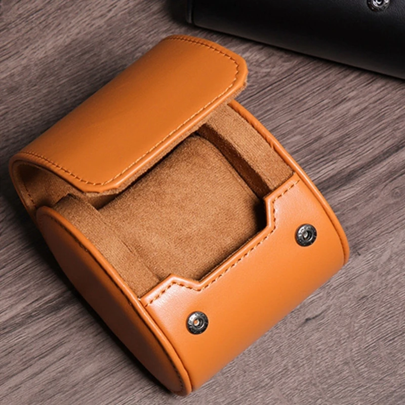 3-Slot Watch Roll Travel Case Portable Vintage Brown Leather Watch Display Case Watches Storage for Men Gift Watch Box