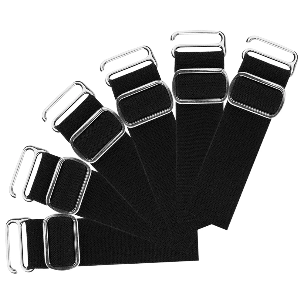 

6 Pcs Hat Adjustment Elastic Band Beach Cap Fastening Replace Black Metal Adjustable Straps