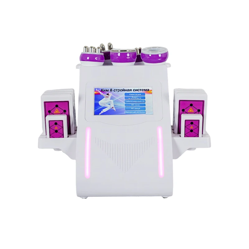 6 In 1 80K frequency ultrasonic cavitation body vibration massager Vacuum RF laser molding machine