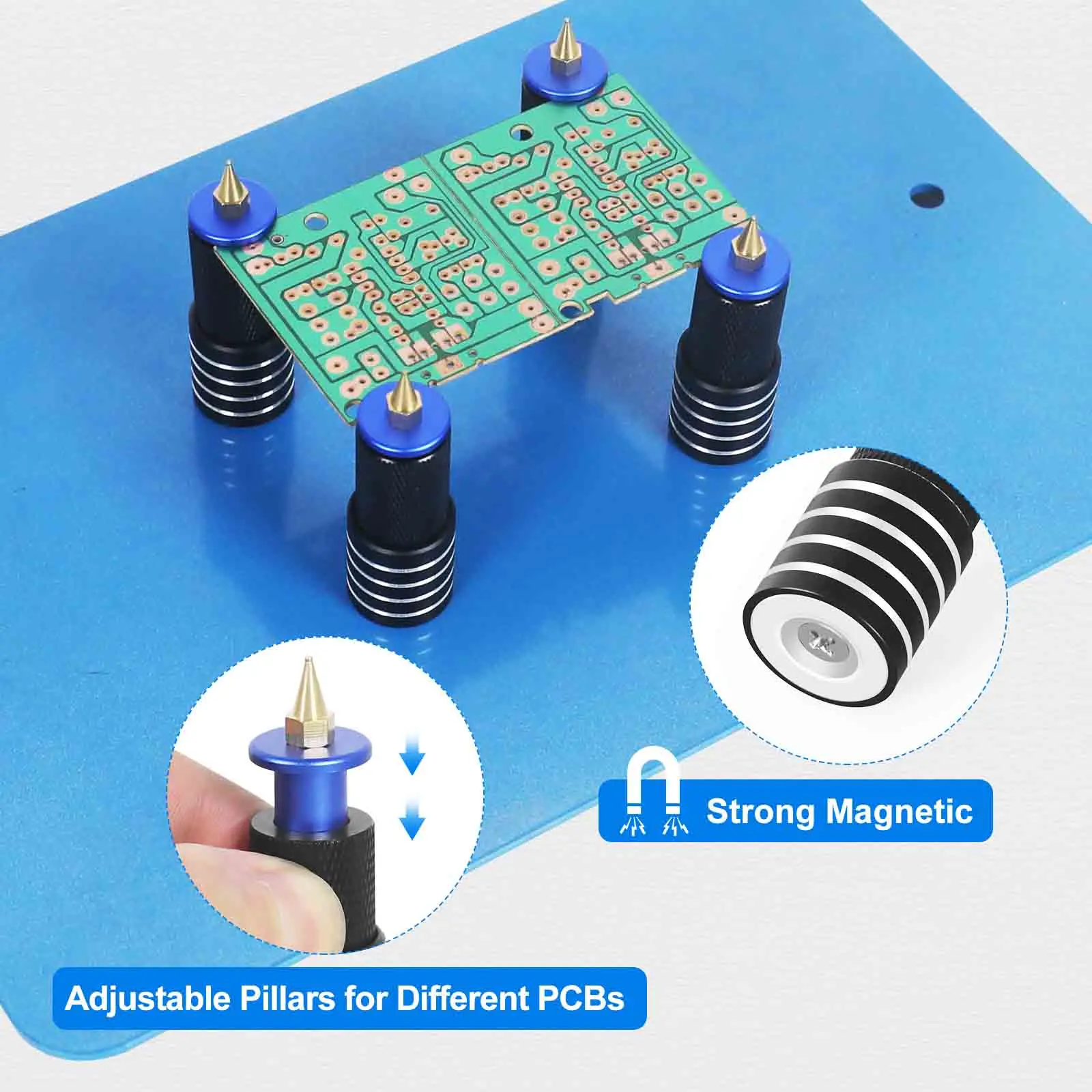 Toolour Magnetic Soldering Helping Hand 2/4pcs 0-10mm Adjustable PCB Holder Third Hand Soldering Tool for Electronic Repair