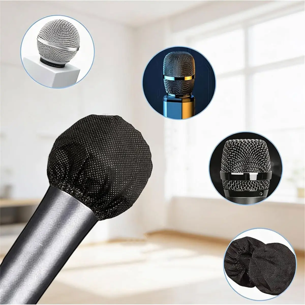 618 Mega Sale 1000 Pcs Disposable Microphone Cover Non Woven Handheld Microphone Windscreen Mic Cover