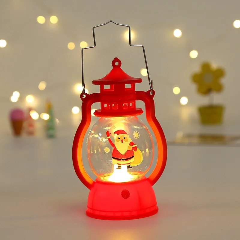 2024New Year Lamp Decor Christmas Portable Lantern Santa Claus Xmas Tree Wind Lights Pendant Navidad Christmas Home Decoration