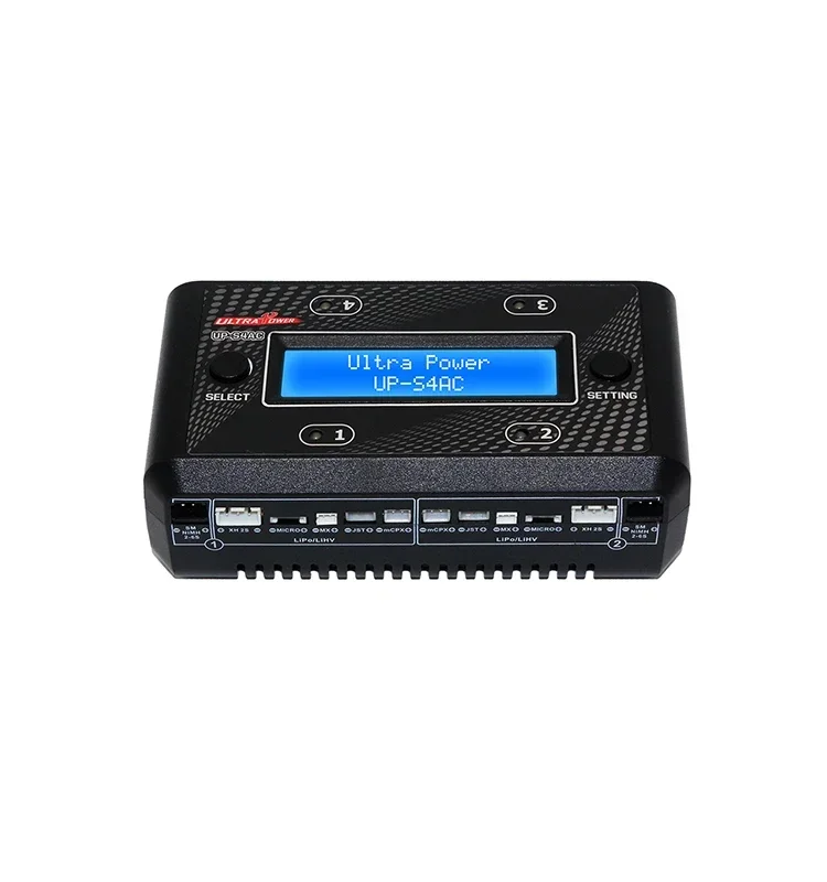 ULTRA POWER UP-S4AC batterijlader LCD digitaal display 4x7W 1A AC DC oplader voor 1S-2S LiPO/LiHV 2S-6S NiMH/NiCd batterij