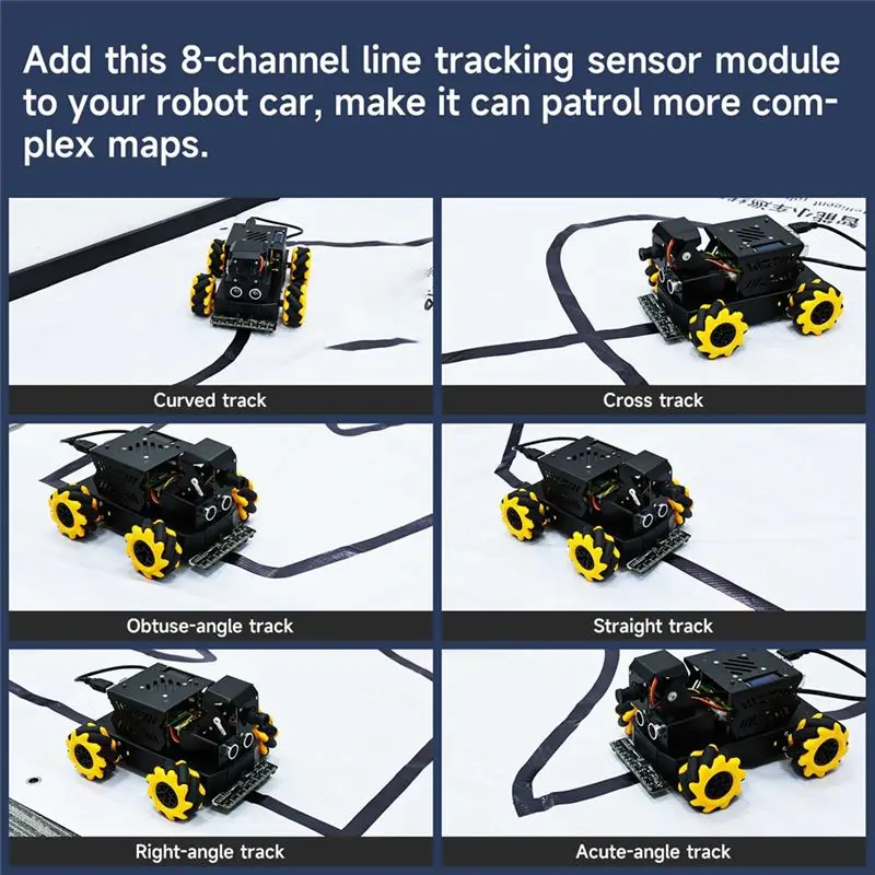 1PCS 8 Channel High Precision Electronic Infrared Line Tracking Sensor Module Support Automatic Calibration