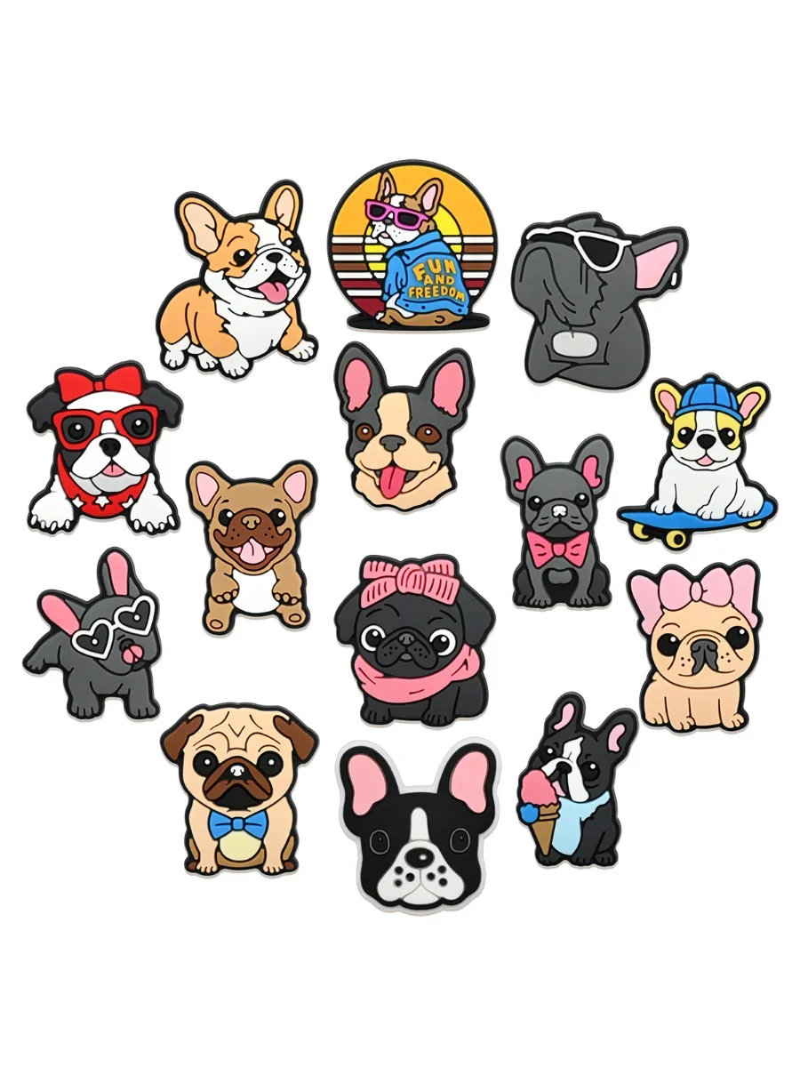 2/14 pièces / lot belle boucle de chaussure de chien breloques accessoires décorations pour sandales sac sneaker sabot bracelets bracelets enfants cadeau