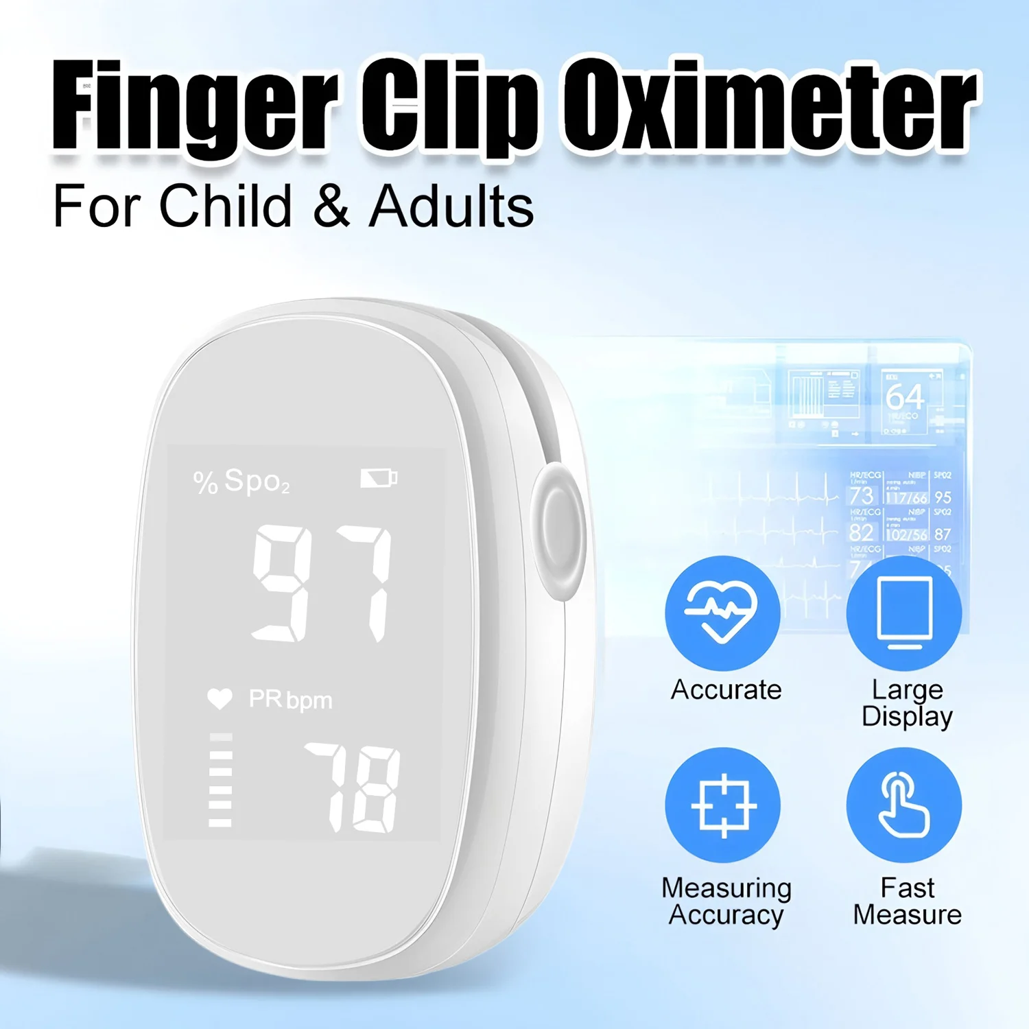 Medical Finger Pulse Oximeter Portable Blood Oxygen Monitor Heart Rate Meter OLED TFT Fingertip Oximetro De Dedo