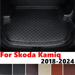 High Side Car trunk mat for SKODA Kamiq 2024 2023 22-2018 Tail Boot Tray luggage Pad Cover Rear Cargo Liner Interior Accessories