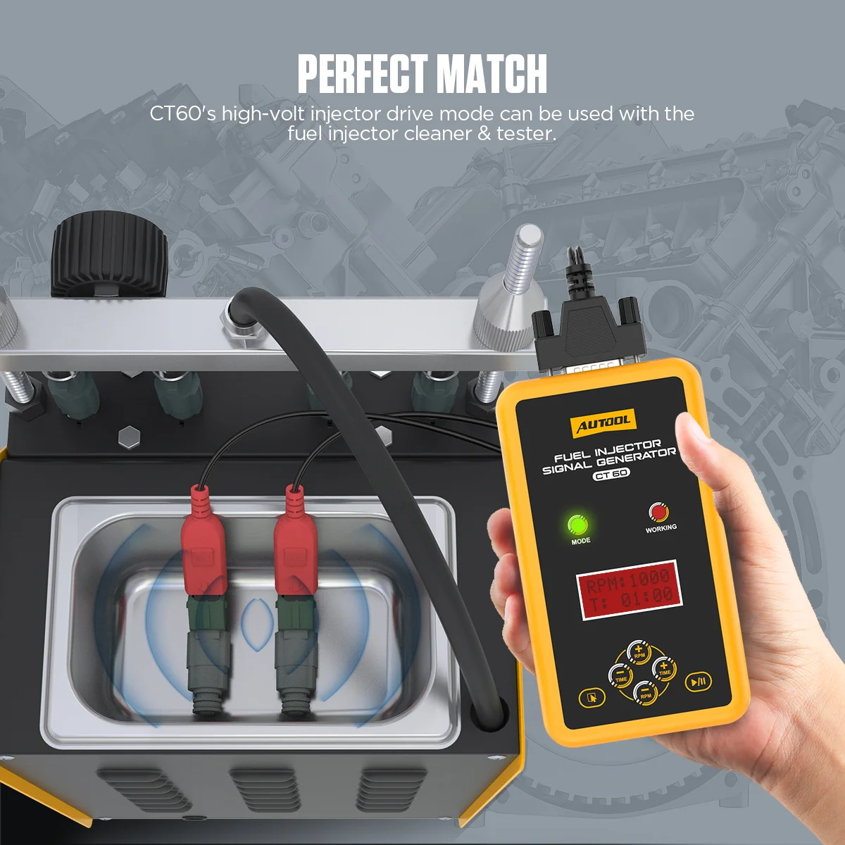 AUTOOL CT60 Kraftstoffeinspritzventil-Signalgenerator Impulssignal-Tester für Hochdruck-Kraftstoffeinspritzventile CT150 CT200 600~4000 U/min – Detail 5