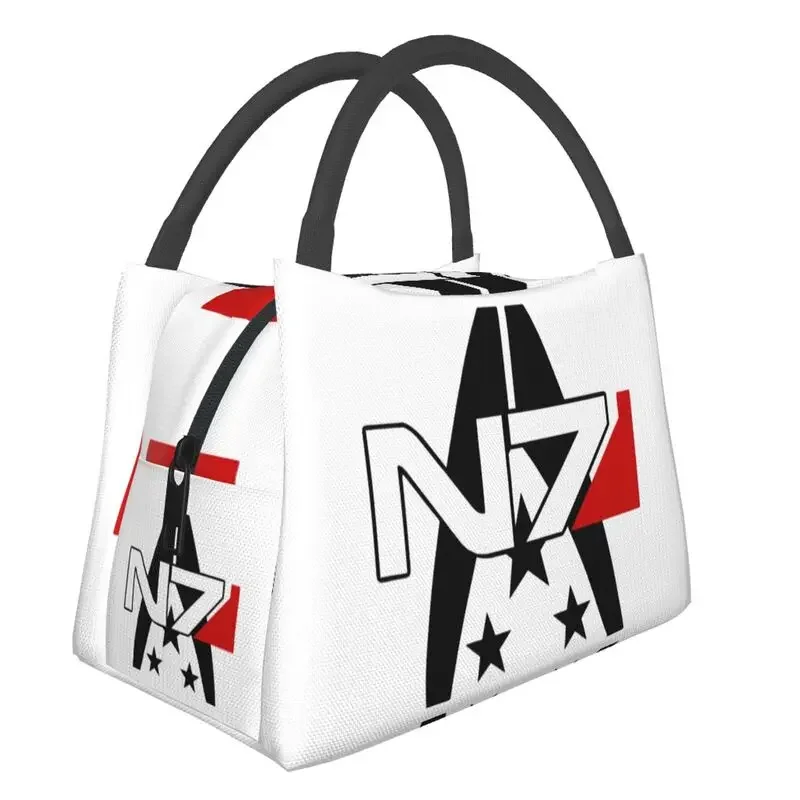 

Alliance N7 Mass Effect Logo Изолированные сумки для обеда для женщин Многоразовый холодильник Термальный ящик для бенто Больничный офис