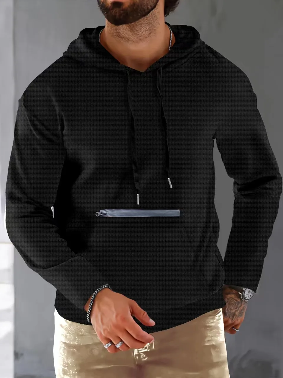 New Waffle Sports Sweater Zipper Drawstring, This Classic Model Is Factory Direct Sales, Spot First Delivery