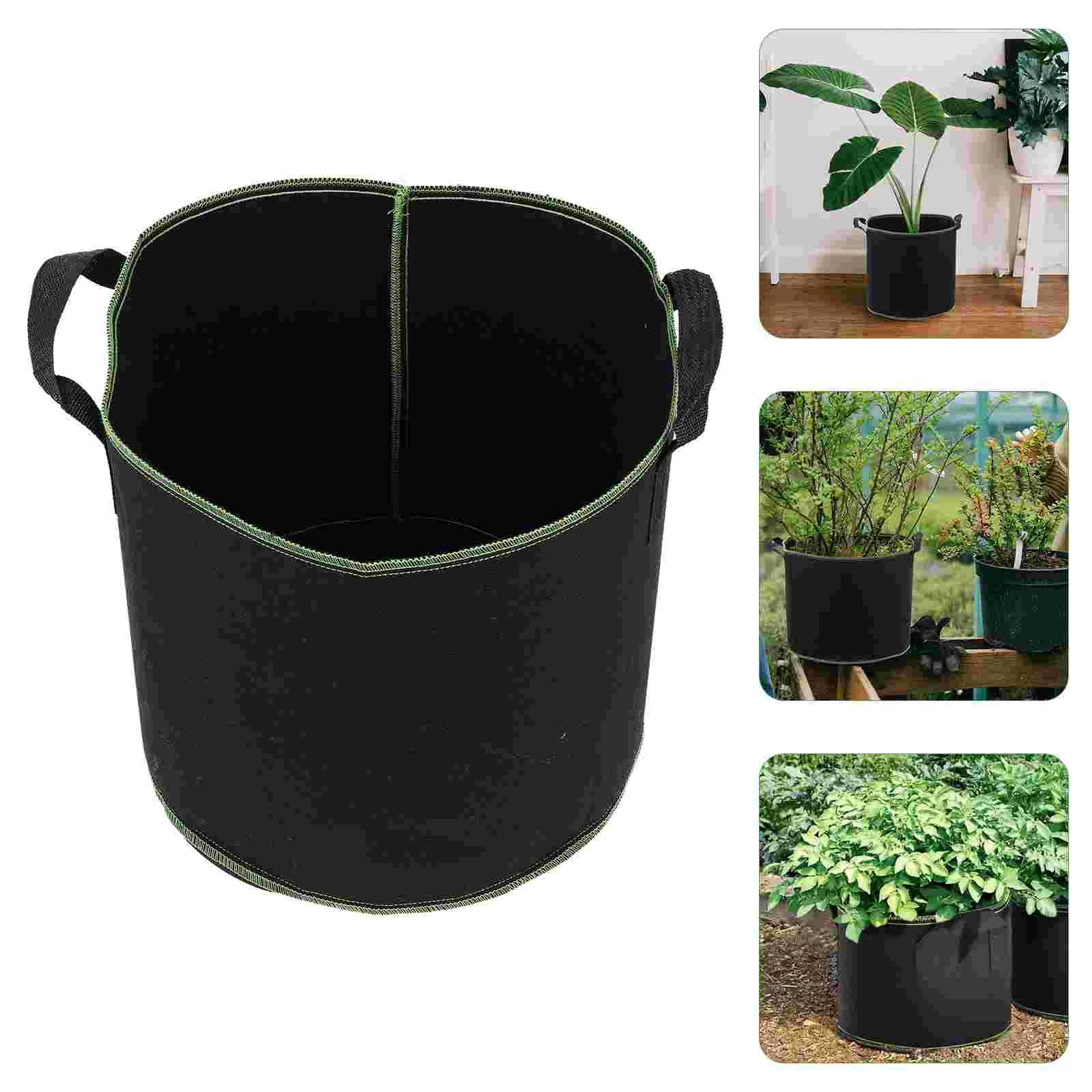 

5 Pcs Plant Nursery Bags Non woven Fabric Seedling Pouches Black for Growing Vegetables Flowers Pot Garden Water