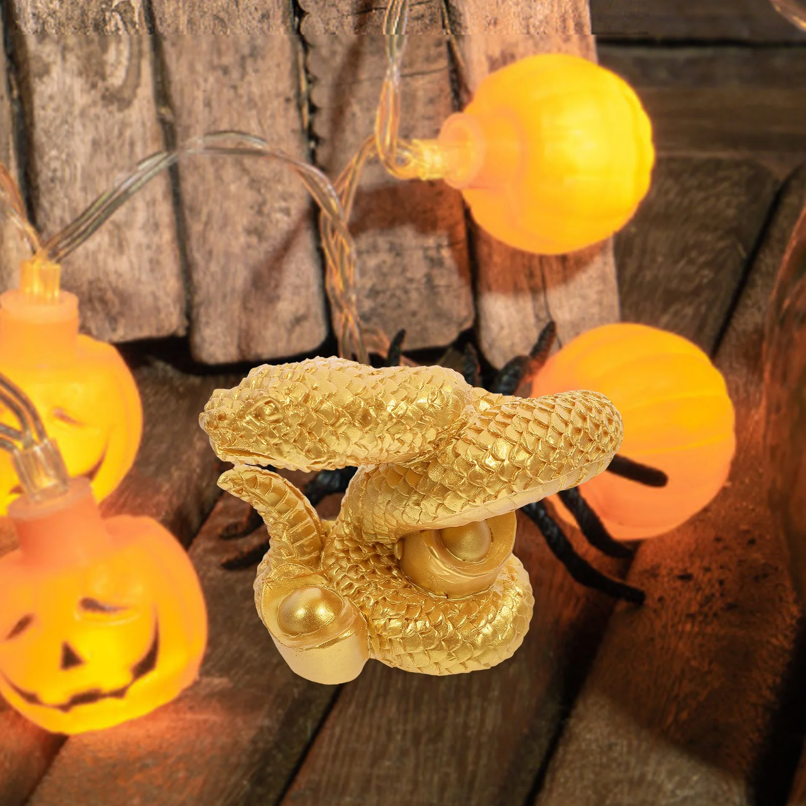 

Resin Snake Statue Creative Tabletop Animal Decor Vivid Shape Simple Supplies Prank Prop Gift Resin Snake Statue