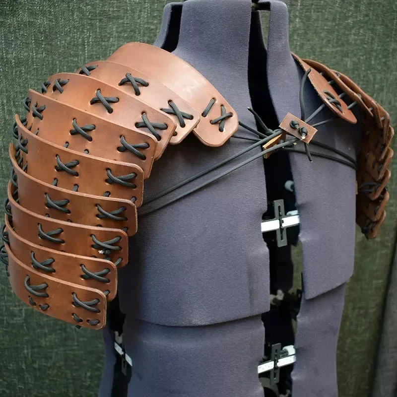 Samurai medieval Cosplay Traje, Armadura de Ombro de Couro, Viking Cavaleiro Pirata, Pauldrons Spalder, Halloween Party Props para LARP