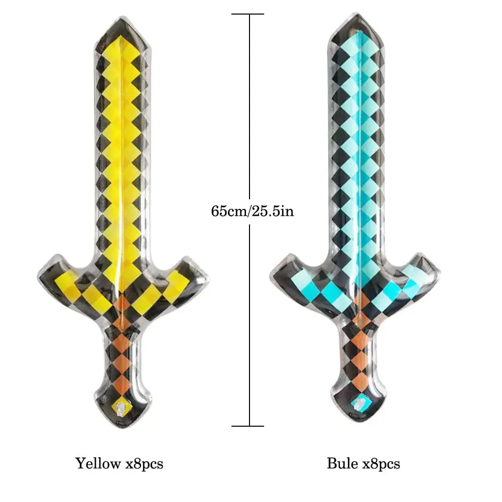 Arma inflável do diamante do pixel para crianças, Espada para a festa de aniversário, Cosplay de piscina