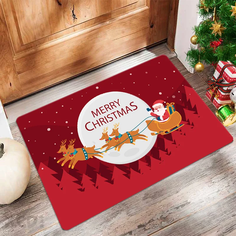 

Festive Floor Mat Velvet Foot Mat Household Celebration Door Mat Cross Border Christmas Mat Crystal Velvet Floor Mat