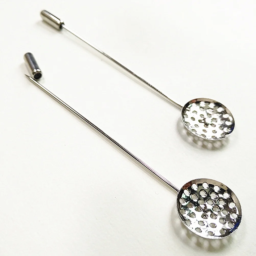 20Pcs Lapel Pin Sticks Silver Alloy Polished Brooch Stick Pins Clutches for Jewelry Craft Making Sewing DIY Accessories