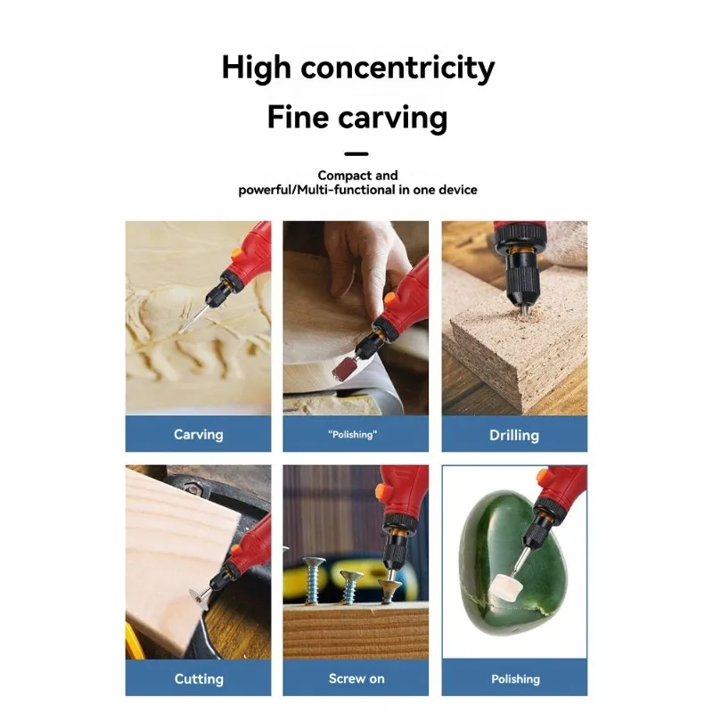 ABJO-Adjustment Electric Grinder Tool Set Grinding Machine Handheld Rotary Tool Set For Jade Carving Wood Punching Metal