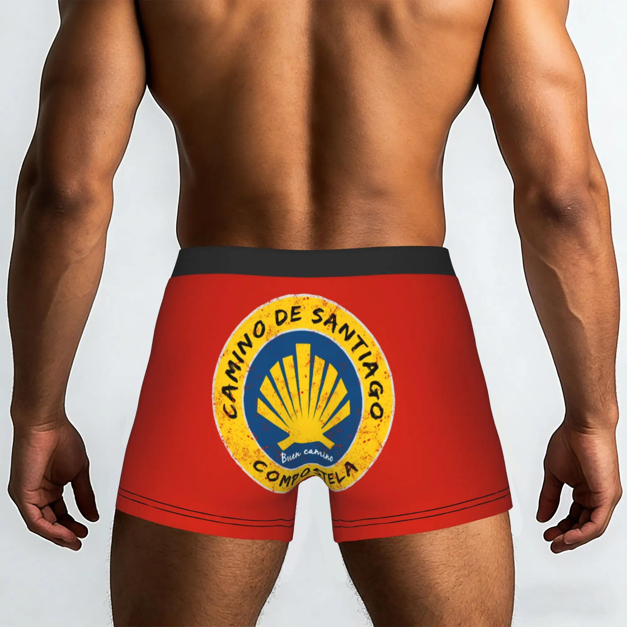 Custom Camino de Santiago Compostela Peregrino Boxer Shorts For Men 3D Printed Underwear Panties Briefs Breathable Underpants