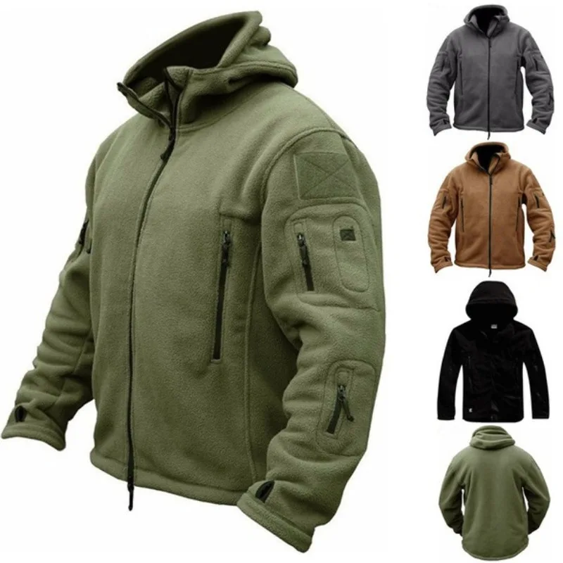 2023 Herren Outdoor Wärme und wind dichte Innen ärmel gebürstet Fleece Ski klettern Camping Kapuzen mantel Shake Fleece Charge Coat