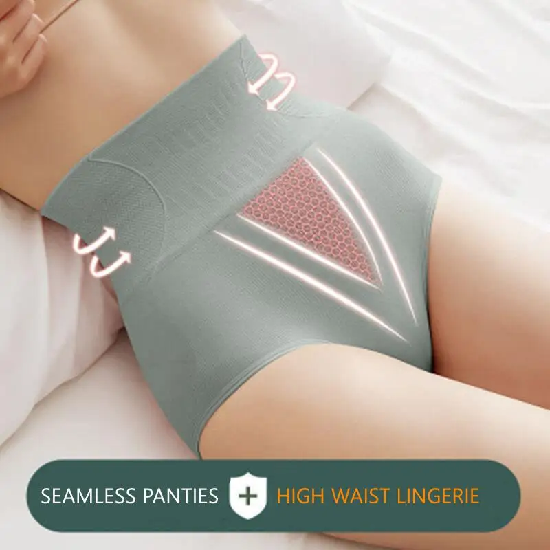 High Waisted Compression Lady Panties strong hip lifting for women underwear Graphene Antibacterial Cotton Crotch FemaLe Briefs image 4