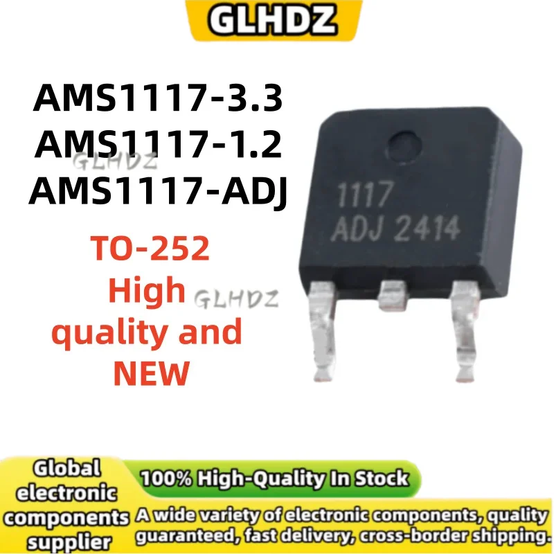 10PCS-20PCS AMS1117-1.2 AMS1117-3.3 AMS1117-ADJ TO-252 High quality in stock
