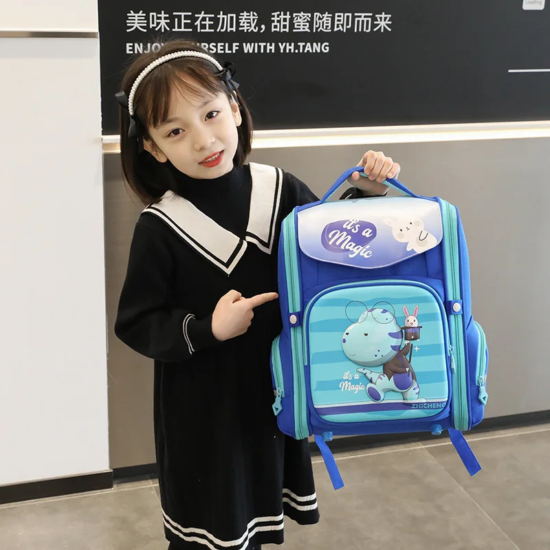 2023 New School Bags For Girls Boys Primary Student Shoulder Orthopedic Backpack Grade 1-5 Large Capacity Kids Gift Mochila