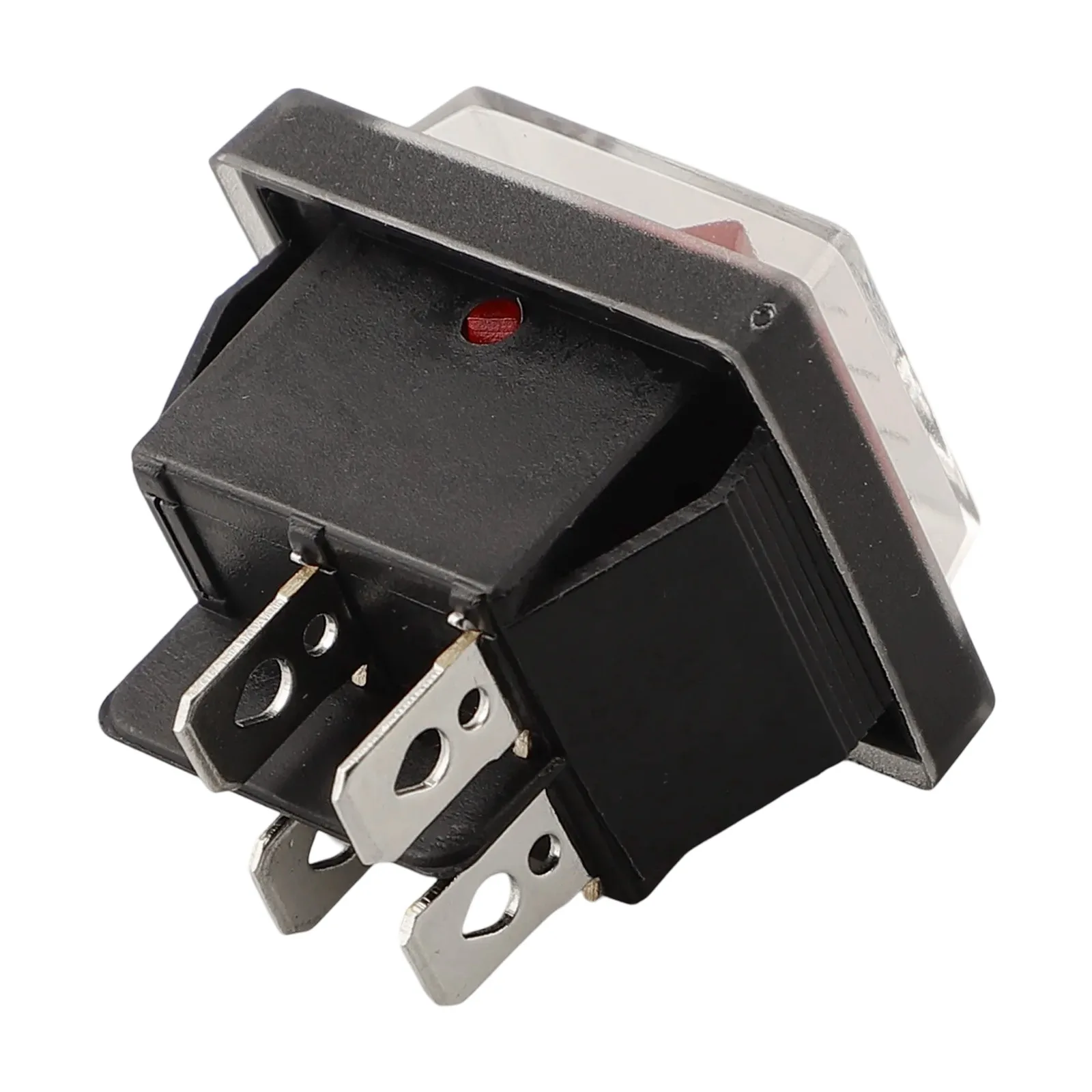 4-Pin Rocker Switch Red Illuminated Switch Moisture Protection Snap-in Mounted Thermoplastic Engineering Materials